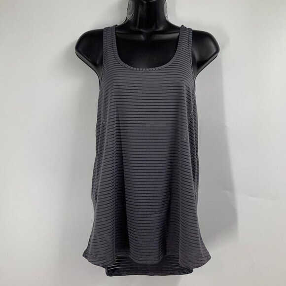 Zyia Active Women's Striped Racerback Stretch Athletic Sheer Tank Top Size L - Picture 1 of 11